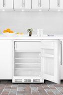 Summit CT66JBISSHVADA: ADA compliant built-in refrigerator-freezer with white cabinet, stainless steel wrapped...