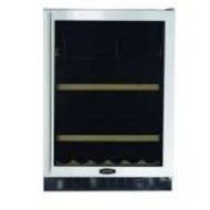 14 Bottle Dual Zone Wine Refrigerator Finish: Black Cabinet With Black Overlay Door, Hinge Location: Right, Lock... N2