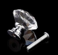 Richohome 10 Pcs Diameter 40mm Diamond Shape Crystal Glass Cabinet Knob Cupboard Drawer Pull Handle/Kitchen Drawer...