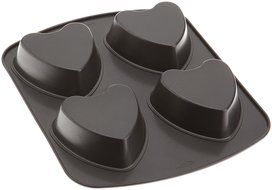 Wilton Nonstick 4 Cavity 2 Tier Heart Cakes Pan N2