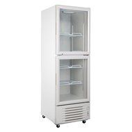 288L Glass Display Showcase Double-Door Beer Soda Beverages Cooler Commercial Refrigerator Merchandiser Upright... N4