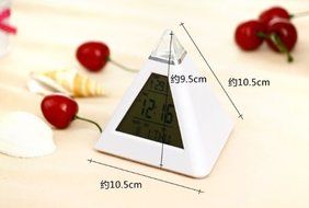 DZT1968&reg; 7 LED Color Temperature Change Pyramid Digital Alarm Clock