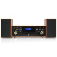 Pyle PPTCM80BTGR Vintage Retro Classic Style Bluetooth Turntable Speaker System with Vinyl/MP3 Recording N9