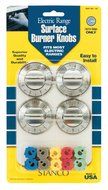 Stanco Universal 4-Pack Electric Burner Knobs, Chrome