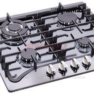 Windmax EuroStyle 23" Black Titanium Stainless Steel 4 Burner Built-In Stove NG/LPG Cooktop N3