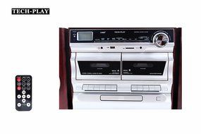 TechPlay ODC110 , Hi power 30W, 3-Speed Retro Classic Turntable with NFC Bluetooth, Double Cassett Player/Recorder... N4