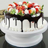 CAKE STAND. White Cake Stand 28 cm, Cake Rotating Stand, Cake Revolving Stand, Cake Decorating Turntable. Cake... N9