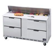 Beverage-Air SPED60-16C-4 60&quot; Four Drawer Refrigerated Salad/Sandwich Prep Table