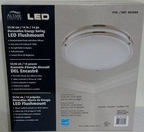 Altair Lighting LED 14-Inch Flush mount Decorative Light Fixture, 21W (120w Equivalent), 3000K, Brushed Nickel...