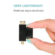 MILAPEAK (2 in 1) Mini-HDMI + Micro-HDMI Male to HDMI Female Adapter with Gold Plated, Black N2