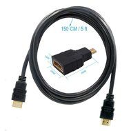 MILAPEAK (2 in 1) Mini-HDMI + Micro-HDMI Male to HDMI Female Adapter with Gold Plated, Black N4