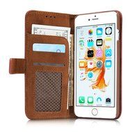 TYoung Retro Style Multi-function Folio Magnetic Wallet Case Cover for iPhone 7, Classic Breathable Artificial... N24