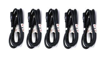 C&amp;E 3 PCS, Power Cord Cable w/ 3 Conductor 14AWG PC Power Connector Socket (C13/5-15P) Black 1 Feet, CNE591452