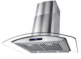 AKDY 36" Wall Mount Stainless Steel Glass Range Hood AZ668AS90 Touch Panel Control Baffle Filter N2