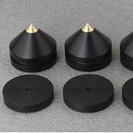 LuguLake Ultra Premium Ebony Wood Speaker Spike Set for Amplifier/Studio Monitor/CD Player/TV Speaker, 4 Packs N2