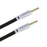 ABC&reg; 3.5mm Stereo Auxiliary Cable Male to Male Flat Audio Music Aux Cord (Black)