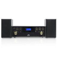 Pyle PPTCM80BTGR Vintage Retro Classic Style Bluetooth Turntable Speaker System with Vinyl/MP3 Recording N10