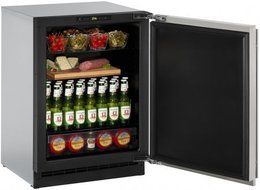 U-Line U2224RS00B 24&quot; 2000 Series Built In Counter Depth Compact Refrigerator with 4.9 cu. ft. Capacity, in Stainless... N3