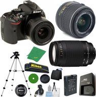 Nikon D5200 24.1 MP CMOS Digital SLR, NIKKOR 18-55mm f/3.5-5.6 Auto Focus-S DX VR, Nikon 70-300mm f/4-5.6G Auto...
