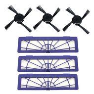 Neato Botvac 945-0123 High Performance Filter &amp; Side Brush - Replacement Kit Includes 3 High Performance Filter...