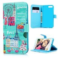 iPhone 7 Plus Case (5.5 inch) - Wallet Flip Stand Case PU Leather Case with Shockproof TPU Inner Bumper Colorful... N19