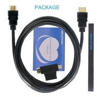 MILAPEAK (2 in 1) Mini-HDMI + Micro-HDMI Male to HDMI Female Adapter with Gold Plated, Black N9