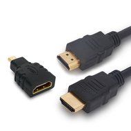 MILAPEAK (2 in 1) Mini-HDMI + Micro-HDMI Male to HDMI Female Adapter with Gold Plated, Black N10