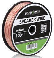 FosPower 14AWG Speaker Wire [14 Gauge | 50 FT] Premium Spooled Oxygen-Free Copper OFC Speaker Wire with Clear... N9