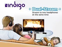 Indigo BTRT1 Advanced Bluetooth 4.1 Transmitter and Receiver 2-in-1 Switchable Adapter for TVs and Home Stereos... N15