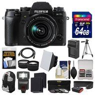 Fujifilm X-T1 Weather Resistant Digital Camera &amp; 18-55mm XF Lens with 64GB Card + Backpack + Flash + Batteries...