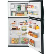 GE GIE21GTHBB 21.2 Cu. Ft. Black Top Freezer Refrigerator - Energy Star N4