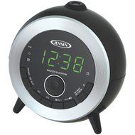 Jensen Compact AM/FM Dual Time Projection Alarm Clock Radio with Large Easy to Read Backlit LED Display N6