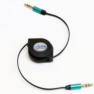 Tera Grand RETA-TE222-BL 3.5 mm Male to Male Stereo Retractable Cable with Aluminum Housing, Blue, 2.9' N4