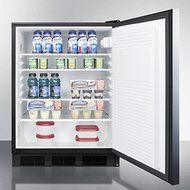 Summit FF7BSSHHADA: ADA compliant commercial all-refrigerator for freestanding use, with black cabinet, stainless... N4