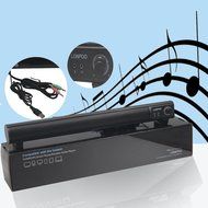 LONPOO 10w USB Powered Slim Sound Bar Speakers with Mic and Earphone Jack for PC ，Iphone 6 (Black) N8