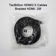 HDMI Cable, TecBillion High Speed CL3 Rated 2.0 HDMI Cable - Supports 4K, 3D and Audio Return, 25 Feet, Black N3