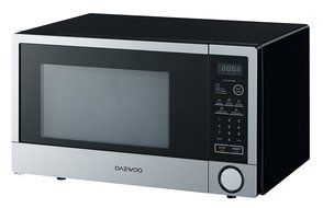Daewoo - 1.1 Cu. Ft. Mid-Size Microwave - Stainless-Steel/Black