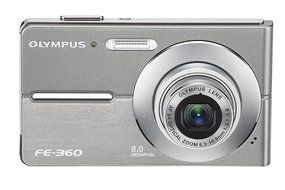 Olympus FE360 8MP Digital Camera with 3x Optical Dual Zoom (Silver)