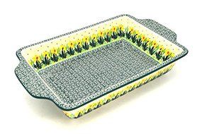 Polish Pottery Baker - Rectangular Brownie Pan - Daffodil