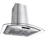 30 in. Convertible Wall Mount Range Hood in Stainless Steel with Tempered Glass and Touch Control N8