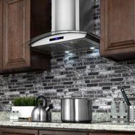 30 in. Convertible Wall Mount Range Hood in Stainless Steel with Tempered Glass and Touch Control N9