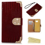 S7 Case,Samsung Galaxy S7 Case (Non-Edge) - Mavis's Diary Premium Wallet Flip Case Fashion Lizard PU Leather Bling... N8