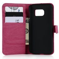 Badalink Galaxy S7 Wallet Case Wood Texture Premuim PU Leather Case Slim Fit Flip Folio Kickstand Case with Card... N24