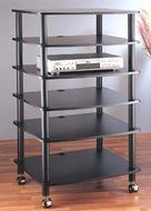 VTI AR406 6 Shelf Black Audio Rack - Black / Black