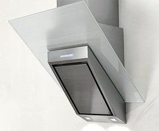 Range Hood Wall Mount Stainless Steel White Glass 28" KA-146-WTG NT AIR. Made in Italy. N2