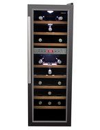 HOMEIMAGE DUAL-ZONE Thermal Electric Wine Cooler with Stainless Steel Door &amp; Wooden Rack for 27 Bottles - HI-27SS N5