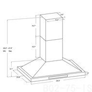 AKDY 30" Stainless Steel Island Mount Dual LED Touch Control Panel Kitchen Ductless Range Hood w/ Remote AZ-B02... N5