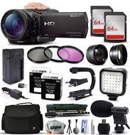 Sony HDR-CX900 Full HD Handycam Camcorder Video Camera + 128GB Memory + Travel Charger + 3 Filters + 2 Batteries...