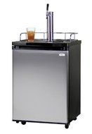 Kegco KOM20B-2 Dual Faucet Kombucha Keg Cooler with Black Cabinet and Door N13