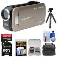 Bell &amp; Howell Slice2 DV7HD 1080p HD Slim Video Camera Camcorder (Champagne) with 16GB Card + Case + Flex Tripod... N2